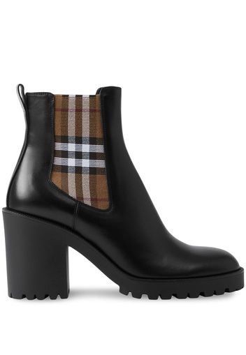 Burberry checkered panel ankle boots - Nero