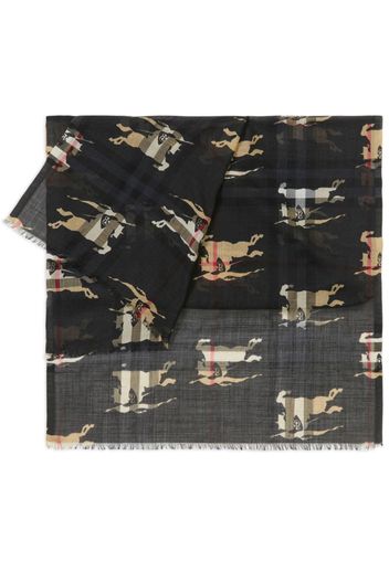 Burberry EKD-print wool-silk scarf - Nero