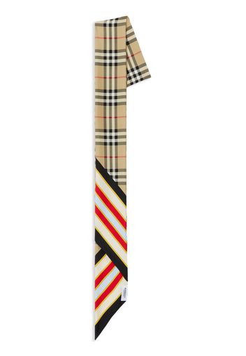 Burberry Check Print Silk Skinny Scarf - Toni neutri