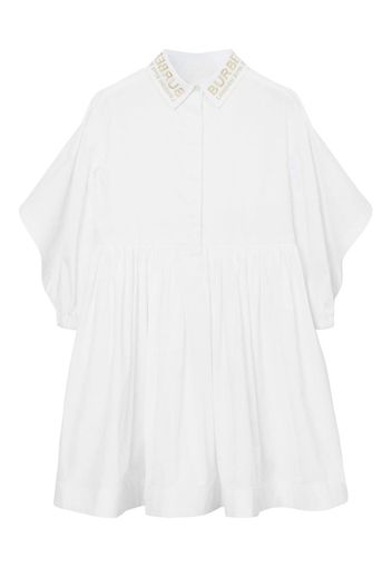 Burberry Kids cape detail pleated dress - Bianco