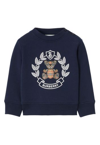 Burberry Kids Thomas Bear print cotton sweatshirt - Blu