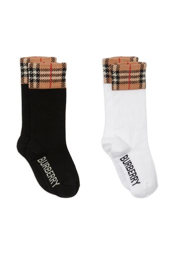 Burberry Kids Vintage Check-panel socks - Multicolore