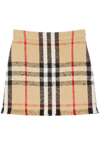 Burberry Vintage-Check bouclé skirt - Toni neutri