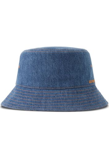 Burberry Cappello bucket con ricamo - Blu