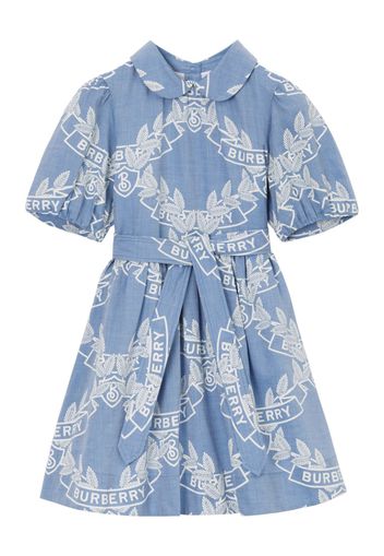 Burberry Kids Oak Leaf Crest cotton dress - PALE BLUE IP PAT