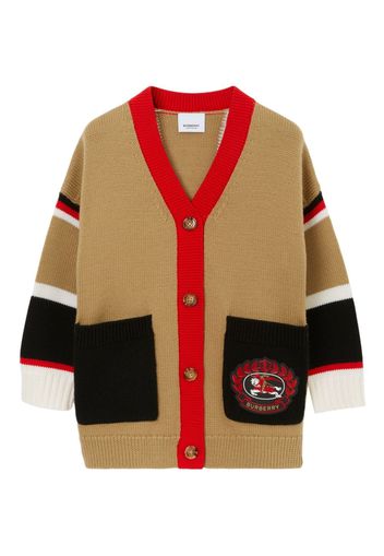 Burberry Kids EKD Appliqué Wool Cardigan - ARCHIVE BEIGE