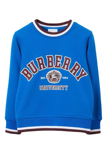 Burberry Kids College logo-print cotton sweatshirt - CANVAS BLUE