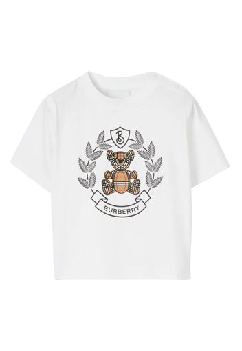 Burberry Kids Thomas Bear Print Cotton T-shirt - WHITE