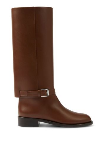 Burberry leather 35mm buckle boots - Marrone