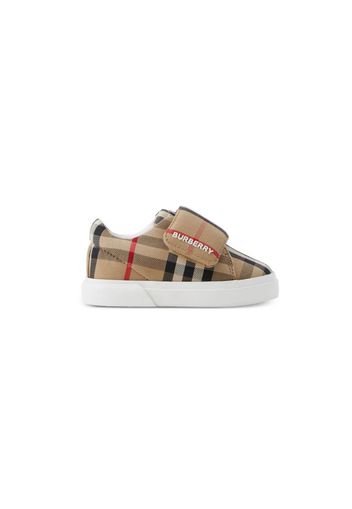 Burberry Kids check-pattern cotton sneakers - Toni neutri