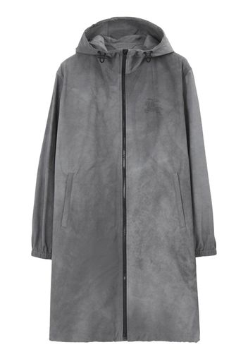 Burberry Cappotto monopetto con cappuccio - Grigio