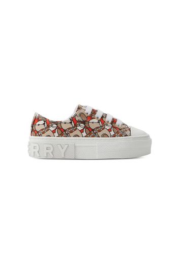 Burberry Kids Thomas Bear-print cotton sneakers - Arancione