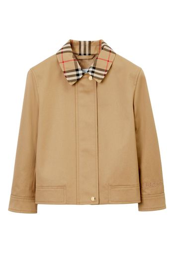 Burberry Kids Cotton Gabardine Harrington Jacket - ARCHIVE BEIGE