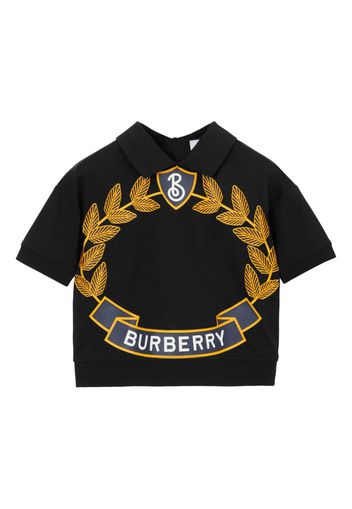 Burberry Kids Oak Leaf Crest polo shirt - Nero