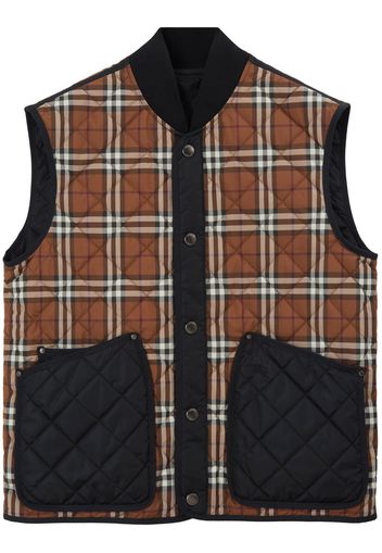 Burberry Gilet a inserti con stampa a quasdri - Nero