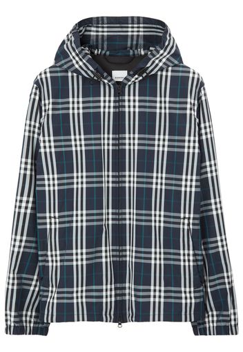 Burberry checked zip-up hooded jacket - Bianco