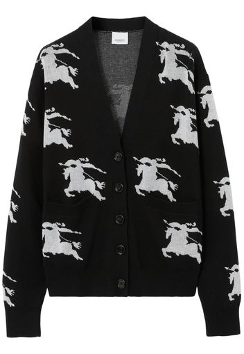 Burberry Cardigan con intarsi EKD - Nero