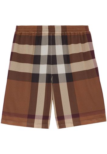 Burberry Vintage Check mesh track shorts - Marrone