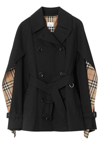 Burberry Trench crop con maniche a palloncino - Nero