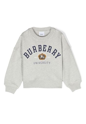 Burberry Kids logo-embossed cotton sweatshirt - Grigio