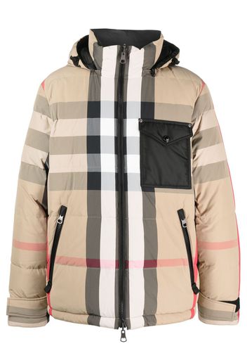 Burberry check-print reversible hooded jacket - Toni neutri