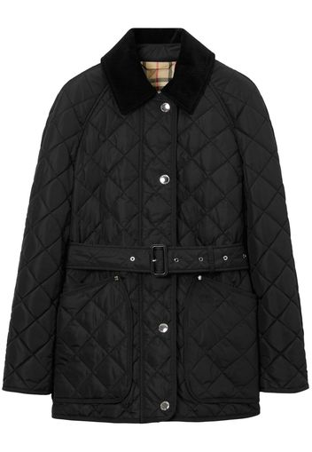 Burberry EKD-embroidered diamond-quilted jacket - Nero