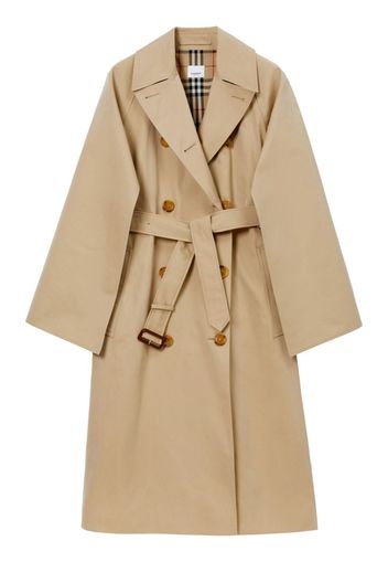 Burberry Check-pattern cotton trench coat - Toni neutri