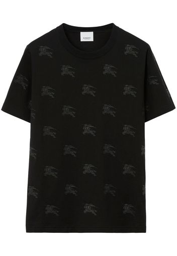 Burberry T-shirt con stampa Equestrian Knight - Nero