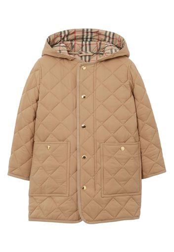 Burberry Kids Cappotto trapuntato con cappuccio - Marrone