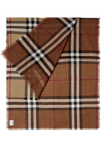 Burberry check-print wool-silk scarf - Toni neutri