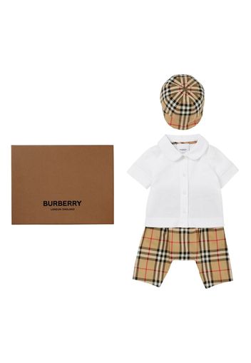 Burberry Kids Set top e pantaloni a quadri - Bianco