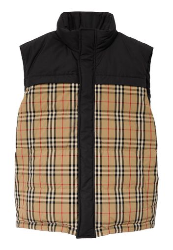 Burberry Gilet imbottito a quadri - Nero