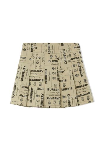 Burberry Kids Minigonna con logo jacquard - Toni neutri