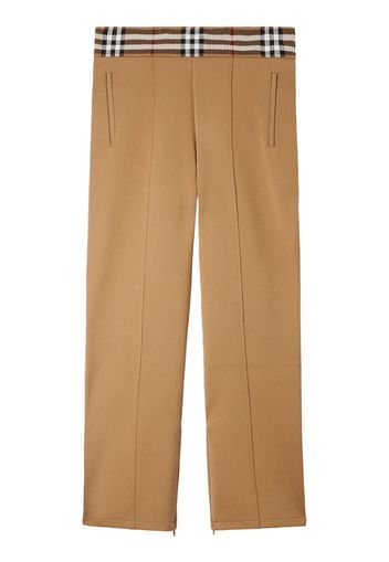 Burberry Check-trim joggings trousers - Toni neutri