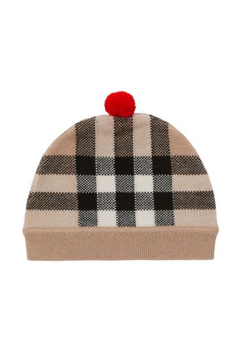 Burberry Kids Check-pattern knitted beanie - Toni neutri