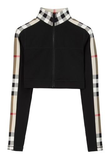 Burberry Vintage Check-panel cropped top - Nero