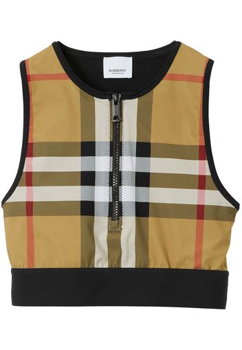 Burberry Vintage Check-pattern sleeveless crop top - Nero