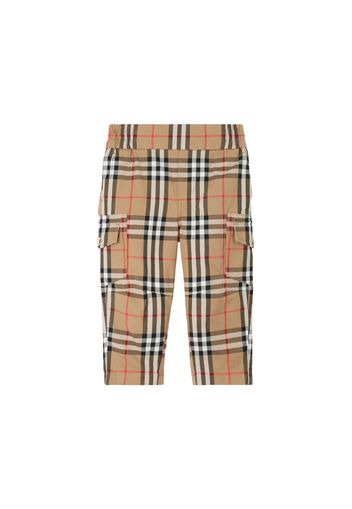 Burberry Kids Vintage Check cotton cargo trousers - Toni neutri