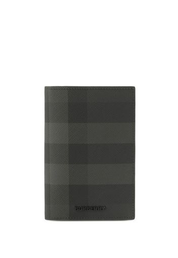 Burberry Check-pattern leather passport holder - Grigio