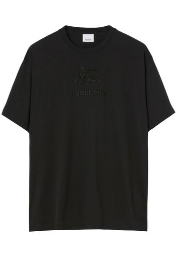 Burberry logo-embroidered cotton T-shirt - Nero