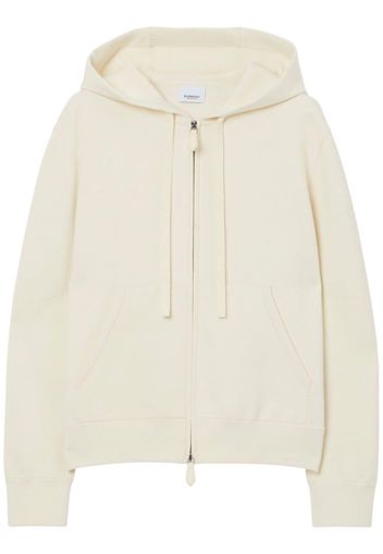 Burberry zip-up drawstring hoodie - Bianco