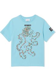 Burberry Kids T-shirt I'm A Lion con stampa - Blu