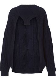 Burberry cable-knit open-front jumper - Blu
