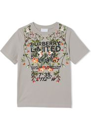 Burberry Kids T-shirt a fiori - Grigio