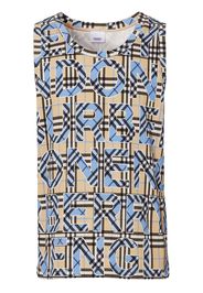 Burberry checked logo-print vest - Blu