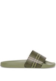 Burberry Sandali slides Furley con motivo Vintage check - Verde