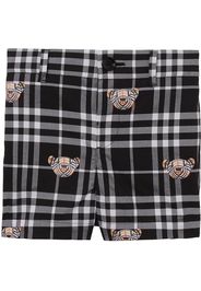 Burberry Kids Thomas Bear-print checked cotton shorts - Nero