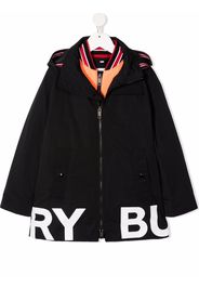 Burberry Kids layered logo-print coat - Nero