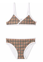 Burberry Kids check-print bikini - Marrone