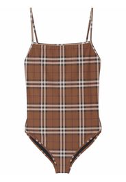 Burberry check-print one-piece - Marrone